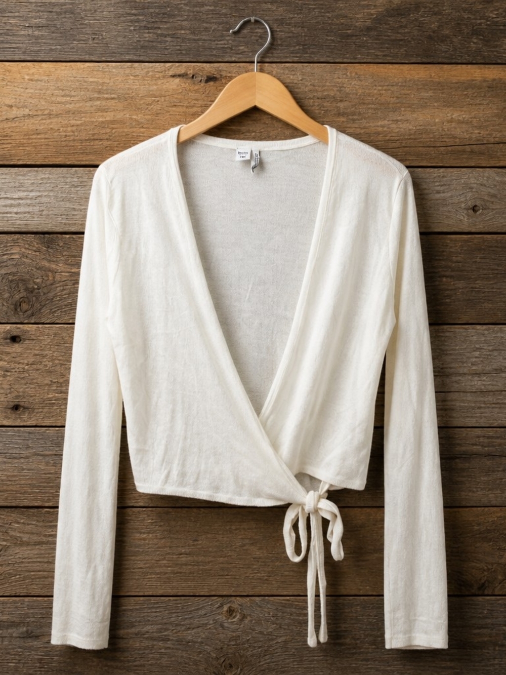 twik Cream Knit Wrap Cardigan